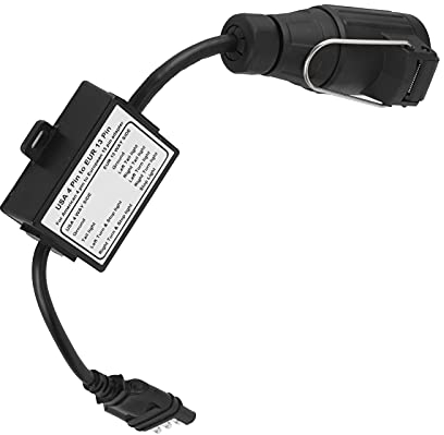Adaptateur de Câblage de Remorque, Connecteur de Remorque Prise Plate US 4 Broches vers Convertisseur de Câblage de Circuit D'éclairage de Remorque Portable 13 Broches EU