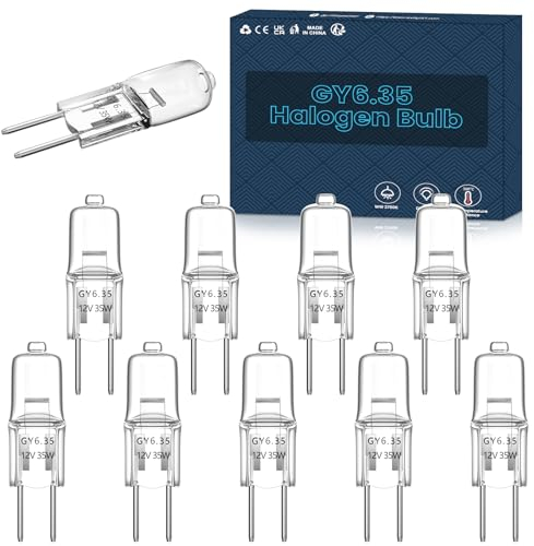 Klarlight G6.35 Halogen 35W 12V Halogenbirne Dimmbar Niedervoltlampe 12V GY6.35 Sockel Glühbirne Warmweiß 2700K Halostar Beleuchtung 360° Abstrahlwinkel Halogen Stiftsockel Klar Kapsel (10 Stück)