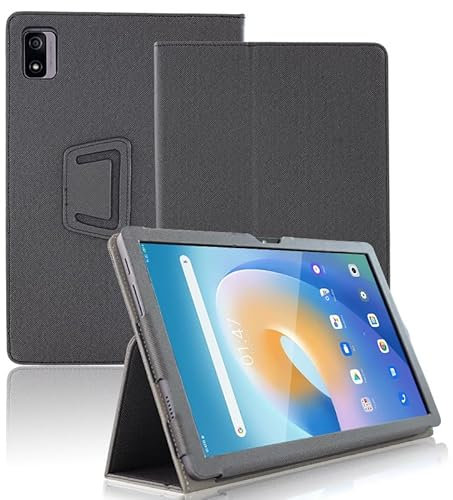 INSOLKIDON Compatible with DOOGEE T20S 10.36 INCH 2023 Tablet case, Full Coverage Ultra Slim color leather Cover Case with folding Stand Cover Rugged with Auto Sleep/Wake hard shell (BLACK)