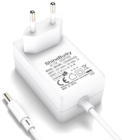 ShineBurky Adaptador de Corriente DC 12V 3A 36W, Fuente de Alimentación Transformador para Tiras LED 2835 5050, Cámaras, Doméstico para Pantallas, Equipos Electrónicos (5.5mm X 2.1mm)