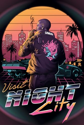 Cyberpunk - Visit Night City - Poster Plakat Druck - Grösse 61x91,5 cm