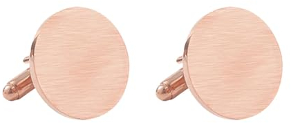 rockible 1 Paar Manschettenknöpfe für Herren, Hochzeits Business Hemd Manschettenknöpfe, Einzigartige Edelstahl Manschettenknöpfe für Party Valentinstag, Roségold