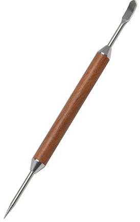 Coffee Pen Art - Penna per cappuccino, espresso e latte art per caffè, in acciaio inox, con manico in legno, strumento da barista per decorare e intagliare