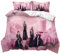 IMFLY Pink Bettwäsche 135x200 Mädchen Bettbezüge Set + Kissenbezüge 80x80cm Mädchengruppe,Kinderbettwäsche Isa,deko Blumendruck (A,135x200/80x80cm)