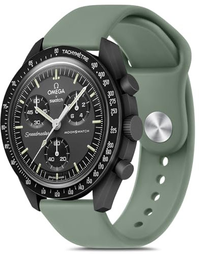 Meliya Uhrenarmbänder für Moonswatch, weiches Silikon, kompatibel mit Omega X Swatch Moonswatch Speedmaster, Rolex, Seiko, 20 mm Uhr, Swatch Omega Moonswatch Speedmaster, Ersatzband für Damen und