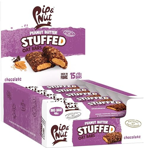 Pip & Nut Peanut Butter Stuffed Oat Bar Chocolate, 15 x 48g