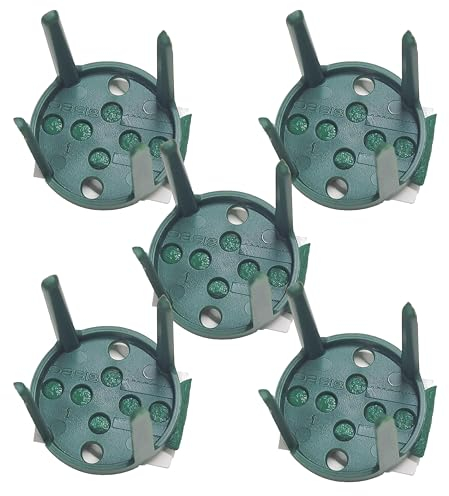 Oasis® Steckmassehalter zum Fixieren und Befestigen von Gestecken, Inhalt 5 Stück - Pinholder, Steckschaumhalter mit Kautschuk-Klebemasse zur selbstklebenden Befestigung - ideal auch als Kerzenhalter