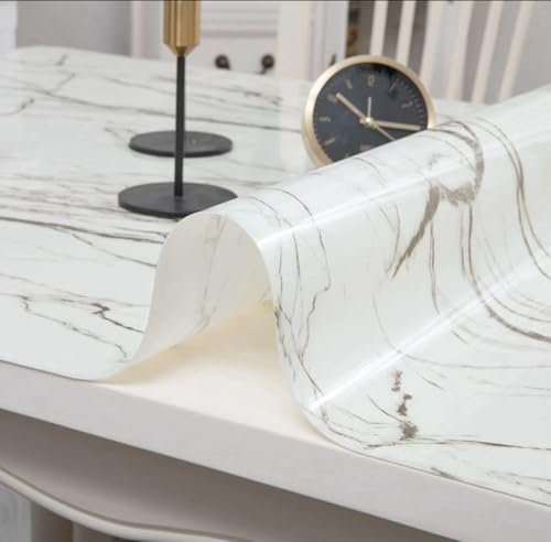 Tischfolie Tischschutzfolie 0.8mm Marmor mit Muster Tischdecke Folie für Tisch Tischschutz 1mm Wasserdich 160x90cm (80x85cm) (80x90cm)