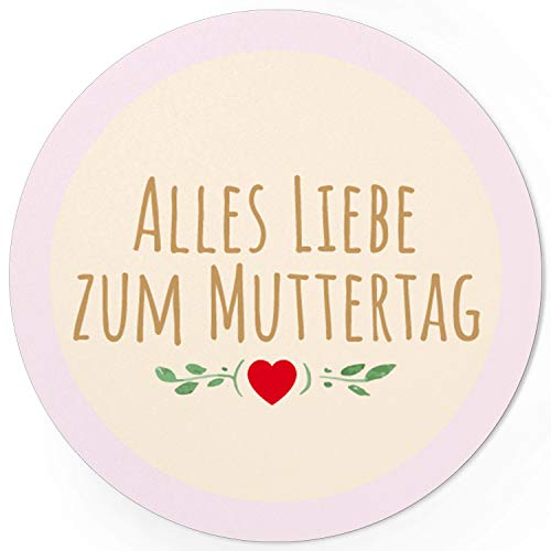 24 moderne Design Etiketten, rund/Alles Liebe zum/Muttertag/Liebe/Herzen/Mama Geschenk/Geschenk-Aufkleber/Sticker/für Firmen