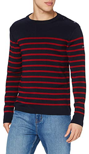 Armor Lux Herren Pull Marin Goulenez Homme Pullover, Mehrfarbig (Navire/Piment I78), Small