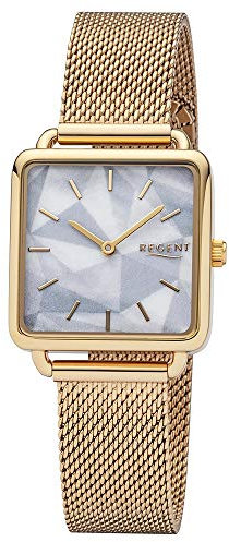 Regent Damen Analog Quarz Uhr mit Edelstahl Armband 12211052