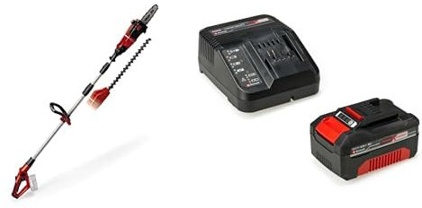 Einhell GEHC 18 Li TSolo Svettatoio Multifunzione a Batteria 1700 Tagli al Minuto Rosso/Nero 18 V + Caricabatteria e Batteria da 4000 mAh LiIon