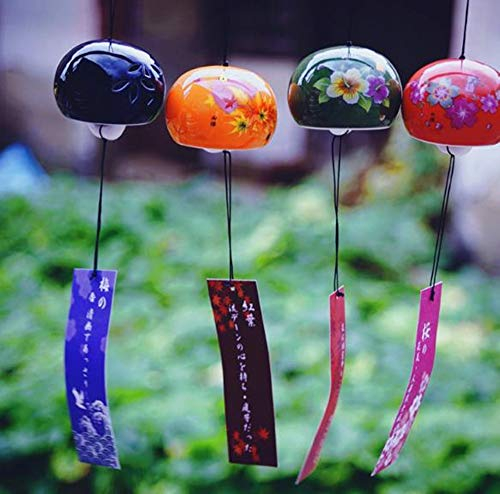 Hpybest Japanisches Keramik-Windspiel, Glücksglocken, hängende Dekorationen, Windspiel, kreativer Kunstharz-Anhänger, kleine Glocke, Studentenwaren, Heimdekoration, Windspiel, Outdoor