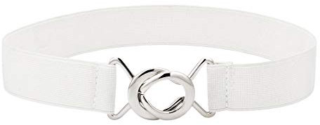 Syuer Damen Stretchy Skinny Taillengürtel Einfacher Stil Elastischer Gürtel für Jeanskleider (S-M (65-78cm), Weiß)