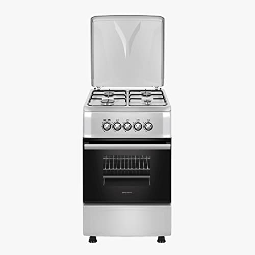 EAS ELECTRIC SMART TECHNOLOGY | EFG555X | Cocina de gas Inox | Color Inox | 50 cm | Gas butano y gas natural | Autoencendido | Horno de 55 litros | Tapa de metal | Parrillas esmaltadas | 4 fuegos