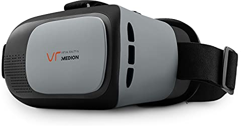MEDION X83070 Virtaul Reality Brille (Headset, Smartphone, 4 bis 6 Zoll, Einstellbarer Fokus, 3Punkt Flexibler Kopfgurt)