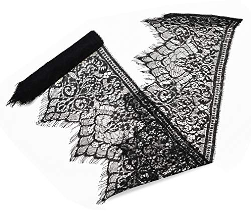 IDONGCAI Sexy Spitzenbordüre schwarz Wimpernspitze Stoff breite Spitze 7.8''wide*3 yards