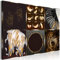 decomonkey Bilder Abstrakt 120x80 cm 1 Teilig Leinwandbilder Bild auf Leinwand Vlies Wandbild Kunstdruck Wanddeko Wand Wohnzimmer Wanddekoration Deko Modern braun schwarz