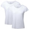 DANISH ENDURANCE Kurzarm Shirt aus Modal & Bio-Baumwolle, Rund- oder V-Ausschnitt, für Damen (1er | 2er Pack), Rund - Weiß - 2er Pack, L
