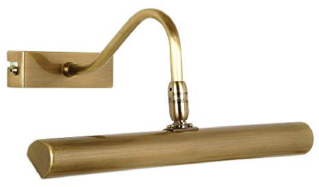 Antique Brass Vintage Retro Picture & Mirror Light | Adjustable Head | 285mm Width | Rectangular Back Plate | 2 x G9 Lamps Required (Not Included)