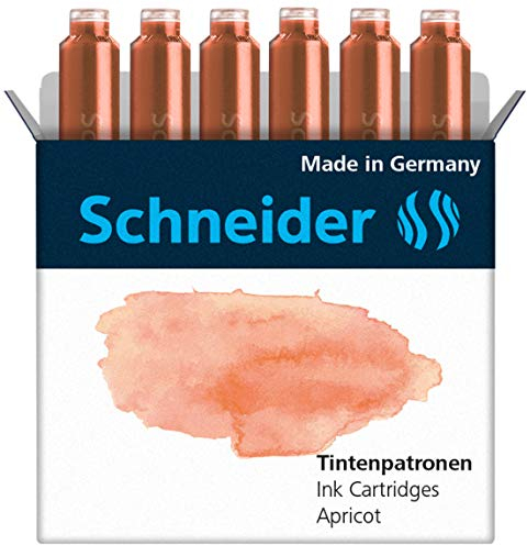 Schneider Pastell Tintenpatrone (Standard Patronen für Füller) Apricot, 6 Stück