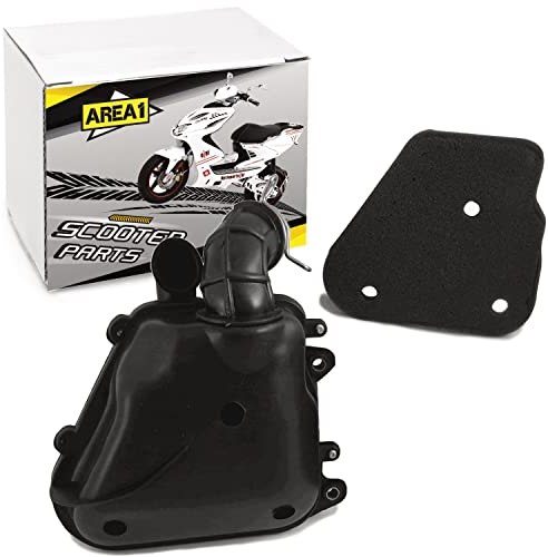 Area1 Caja de filtro de aire de repuesto + filtro de aire para motores Minaralli/China de 50 cc, 2 tiempos, compatible con Aerox Jog Neos Explorer Race GT AGM