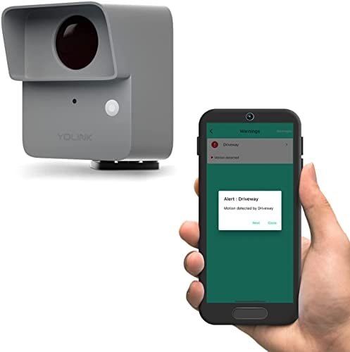 YoLink Smart Outdoor Motion Detector, Trespassing Alarm, Driveway Alert, 1/4 Mile Range LoRa-Powered Wireless Motion Sensor, App for Remote Monitoring & Alerts, Hub Required!