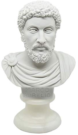 Generico Made in Italy - Statua Artistica da Collezione Fatta a Mano Alabastro - Imperatori Romani - Storia di Roma - Busto di Marco Aurelio