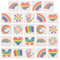 Beaupretty 24Pcs Regenbogen Stolz Temporäre Tattoos Lgbt Regenbogen Aufkleber Gesicht Aufkleber Regenbogen Temporäre Tattoos für Kinder Parade Aufkleber