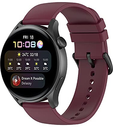 Tiggo 22mm Correa para Huami amazfit GTR 2e/ 2,Correas De Reloj, Bandas Correa Repuesto,Silicona Reloj Recambio Brazalete Correa Repuesto para Huami amazfit 3 stratoS/47mm/2 stratoS (Vino rojo)