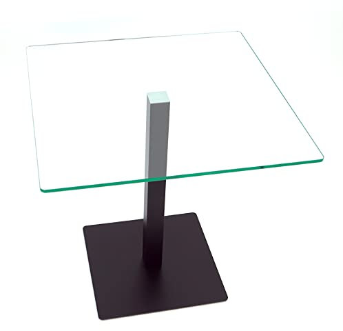 freeroom24 Designer Beistelltisch Glas Schwarz Matt 50x50x50cm - Wohnzimmertisch - Stabiler Couchtisch - praktischer Coffee Table eckig - Kleiner Kaffeetisch - Glastisch - Sofatisch - Made in Germany