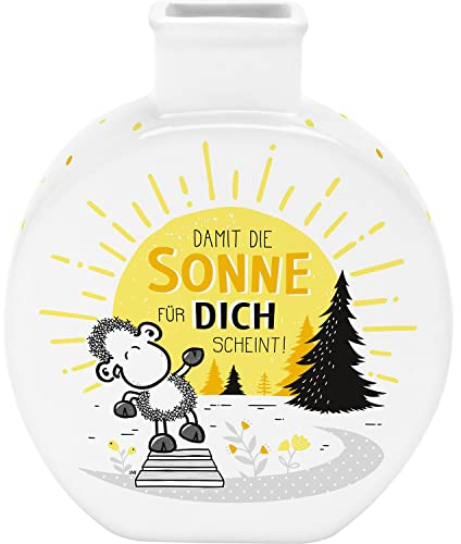 Sheepworld Vase mit Motiv Sonne | Vase mit Motivdruck, Porzellan | Geschenk, Dekoartikel, Blumenvase | 47550