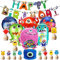 Weploda 20 Piezas Decoración de Cumpleaños Monstruo, Monster Birthday Decorations Kit, Adecuado para Fiestas de Cumpleaños Infantiles, Decoración de Fiestas Temáticas de Dibujos Animados