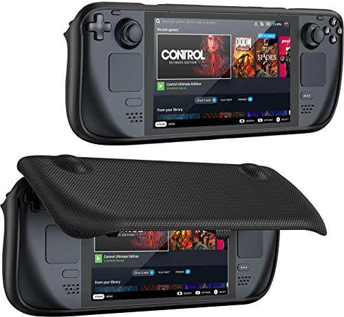 ProCase Upgraded Flip Case for Steam Deck/Steam Deck OLED with Front Cover 2023, Protective Case with Magnetically Detachable Front Shell Accessories -Black