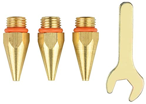 Hot Glue Gun Nozzles Wrench Set, 32mm Copper Glue Gun Nozzle Tip (3 Size) and Spanner Assortment Kit for Home Repairs DIY