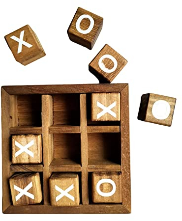 Perfeclan Hölzerne Tic TAC Toe-Brettspiele, Party Favor Fun Indoor Brain Teaser für Kinder Erwachsene