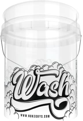 Nuke Guys Auto Wascheimer 20 Liter- Autowascheimer Transparent für Autowäsche - Handwäsche Eimer - Autoreinigung Aussen - Zubehör zum Waschen von Auto Motorrad Fahrrad