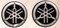SUMA SHOP - 2 Motorrad-Aufkleber, kompatibel mit Yama, Logo-Aufkleber, kompatibel, 1 Paar geharzte Aufkleber, 3D-Effekt, Tank, Helm, Durchmesser 3,5 cm, Schwarz/Silber