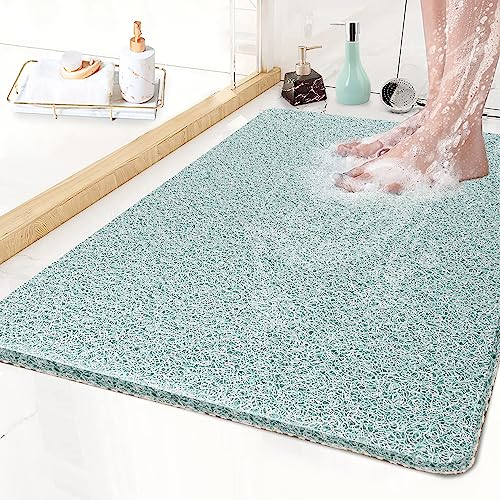 Avvrel Duschmatte rutschfest waschbar, 60 x 40 cm Schnell trocknend Badewannenmatte Badezimmerteppich, Anti-Rutschmatte mit Ablauflöchern Massage Duschmatten Luffa Badematte für Nassbereiche, Grün