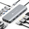 NOVOO Multiporta Docking Station 12 in 1, Hub USB C a doppio HDMI, USB x 4, PD 100W, Ethernet RJ45, lettore di schede SD/TF, docking station per MacBook Air Pro HP Dell XPS