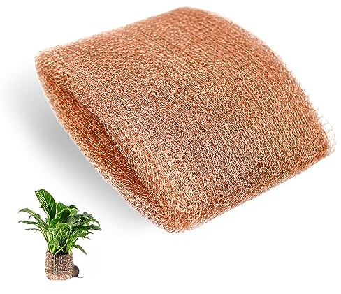 Kweiugfi Valla de caracoles, cinta de cobre contra caracoles, ratones, 6 m x 12,5 cm, bloqueador de grietas para construcción, valla anticaracoles, red de cobre, protección de plantas para caracoles,