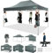 COBIZI Gazebo 3x4,5 Gazebo Esterno Resistente con 4 Parete Laterale,Esterno Pieghevole Impermeabile Gazebo da Giardino,Tendone Padiglione Pop Up per Feste Campeggio (3 per 4,5m Grigio)