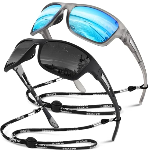 Sunier Sonnenbrille Herren Polarisiert Sport Fahrradbrille Damen Verspiegelt, Unzerbrechliche Sonnenbrille Angeln Fahren mit 100% UV400-Schutz Cat 3 CE