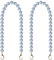 MEGAVOW 2 Stück Perlen Kette Taschenkette, Ersatz Schulterriemen Tragegurt Verlängerungsketten, Taschenhenkel mit Metallschnallen, Ersatzriemen für Damen Geldbörse Umhängetasche (Blau, 40cm)