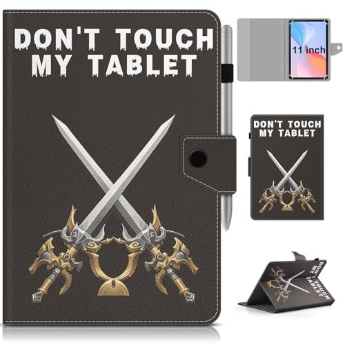 KATUMO Étui universel pour toutes les tablettes de 11, étui folio en cuir compatible avec tablette Doogee U11/TECLAST P50/Blackview/Cheerjoy/Ainmel/Tabwee 11, étui portable avec porte-stylo