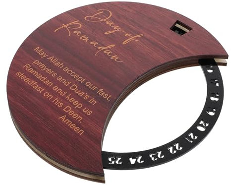 OUNONA Countdown Ornamente Countdown Kalender Aus Holz Für Ramadan Rotierender Kalender Adventskalender Dekoration Ramadan Festkalender Ramadan Holzkalender Schwarzes Acryl