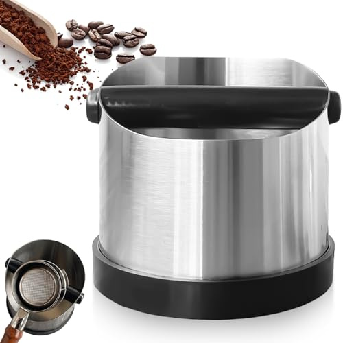 Abklopfbehälter für Siebträger, Edelstahl Knock Box, Kaffeesatz Abschlagbehälter Abschlagbox Siebträger für Kaffeesatz, Abschlagbehälter für Siebträger, Siebträgermaschine Zubehör (700ML)