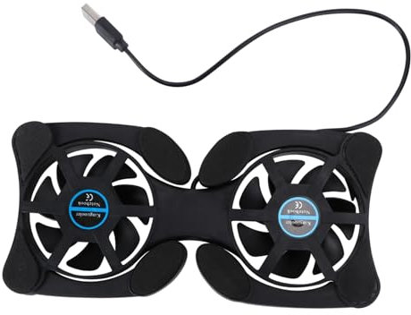 SWOOMEY Soporte de Ventilación para Laptop Plegable Portátil con Ventiladores USB Base Antideslizante y Disipación de Negro