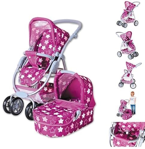 Knorrtoys 90745 - Puppenwagen Coco - Star Dark pink