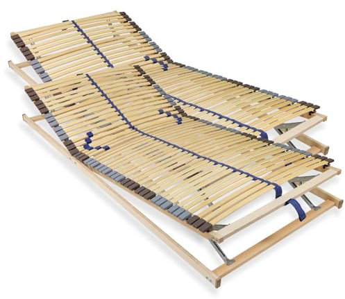 Sleepneo Lattenrost 200x200 cm 42 Latten fertig montiert Kopf & Fuß verstellbar Blauer Engel-Zertifizierung 7-Zonen Traglast ca. 150 kg Birkenschichtholz